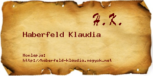 Haberfeld Klaudia névjegykártya
